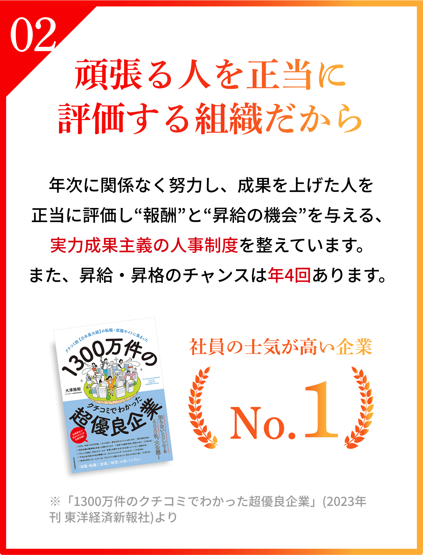 頑張る人を正当に評価する組織だから
